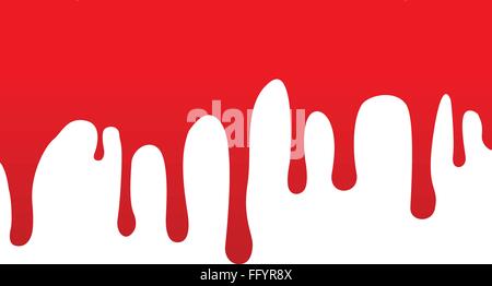 Un flusso di sangue sulla superficie verticale. Illustrazione Vettoriale