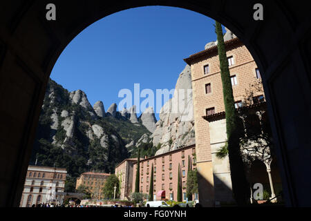 Monastero di Montserrat vicino a Barcelona, Spagna. Foto Stock