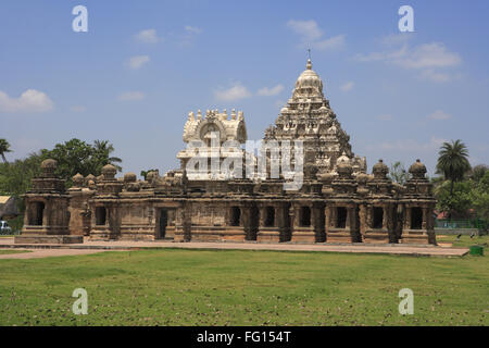 Tempio Kailasanatha , tempio dravidico architettura , periodo Pallava 7 (IX secolo) Kanchipuram , Stato Tamil Nadu Foto Stock