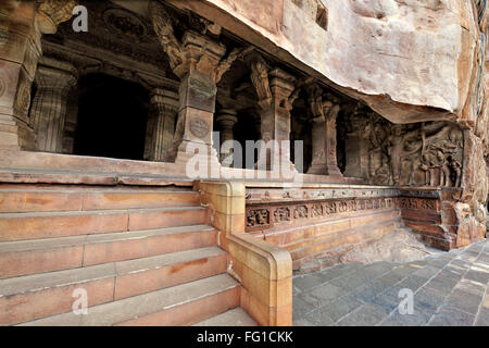 Grotta Paravasudeva Badami Bagalkot Karnataka India Asia Ott 2010 Foto Stock