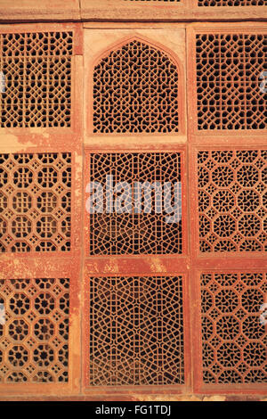 In Jalis Jami Masjid in Fatehpur Sikri costruita durante la seconda metà del XVI secolo , Agra , Uttar Pradesh, India Foto Stock