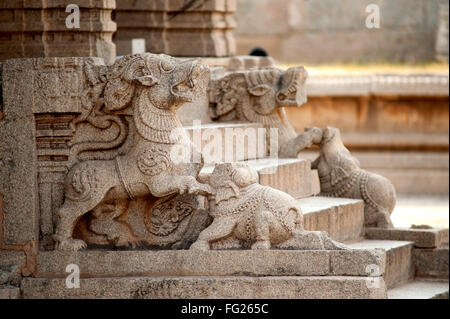 Ingresso del tempio di Vitthal ; Tempio di Vijaya Vitthala ; templi indù ; Nimbapura ; Hampi ; Karnataka ; India ; indiana ; Asia ; asiatica Foto Stock