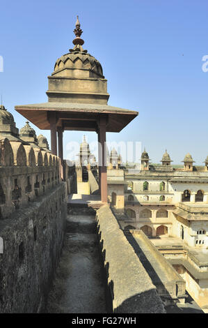 Orchha raja mahals chhatris Madhya Pradesh india Foto Stock