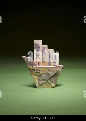 Origami valuta indiana India Asia Foto Stock