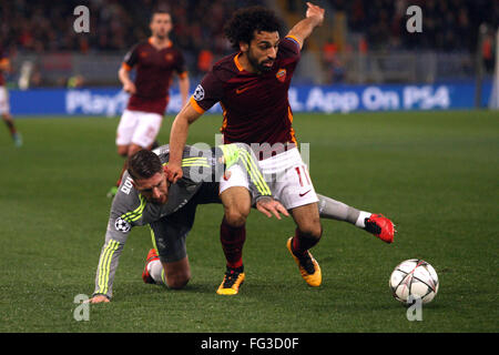 Roma, Italia. 17 febbraio 2016. in azione durante fotball match di UEFA Champions League 2015/2016 ultimo-16 tra a.s. Roma vs Real Madrid presso lo Stadio Olimpico su Februry 17, 2016 in Roma. Credito: marco iacobucci/Alamy Live News Foto Stock