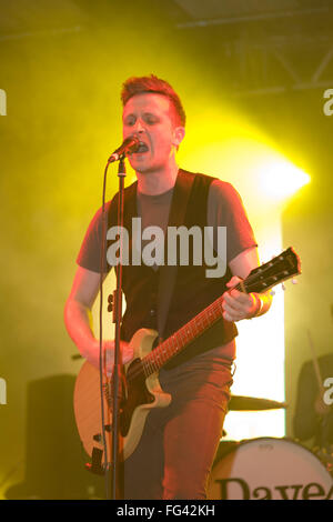 Il Futureheads eseguendo sul John Peel stage presso il festival di Glastonbury 2008, Somerset, Inghilterra, Regno Unito. Foto Stock