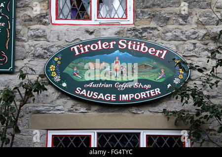 Austrian Coffee Shop e salsiccia importatore in Bakewell Foto Stock