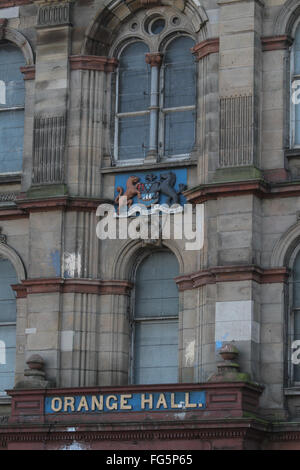 La facciata anteriore di Clifton Street Sala Arancio vicino a Carlisle Circus a Belfast nord. Foto Stock