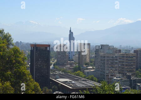 Viste dal Cerro Santa Lucia, Santiago del Cile Foto Stock