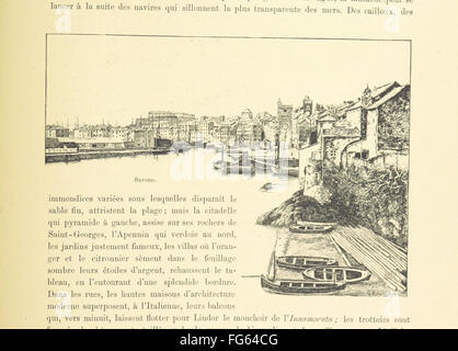 Questo libro illustrato descrive la Costa Azzurra, concentrandosi sui suoi paesaggi, la sua storia e i suoi monumenti culturali. Il libro offre un resoconto visivo e descrittivo della bellezza costiera e del significato storico della regione. Foto Stock