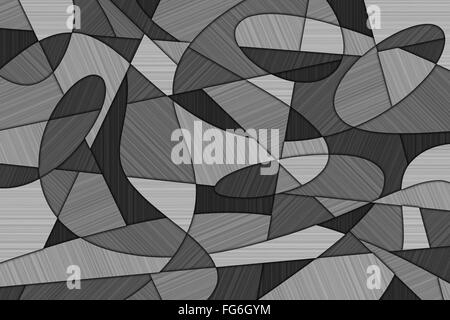 Un cubista sfondo astratto con linee vorticoso e metallo spazzolato Texture Foto Stock