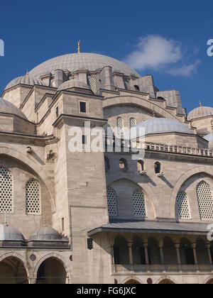 Cupole della Moschea Suleymaniye, Istanbul, Turchia Foto Stock