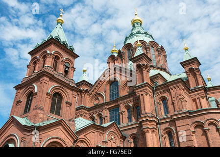 Uspenski cattedrale ortodossa (Uspenskin katedraali), Kanavakatu, Helsinki, regione di Uusimaa, la Repubblica di Finlandia Foto Stock