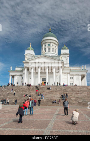 Helsinki Cattedrale Luterana, la Piazza del Senato, Helsinki, regione di Uusimaa, la Repubblica di Finlandia Foto Stock