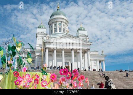 Helsinki Cattedrale Luterana, la Piazza del Senato, Helsinki, regione di Uusimaa, la Repubblica di Finlandia Foto Stock