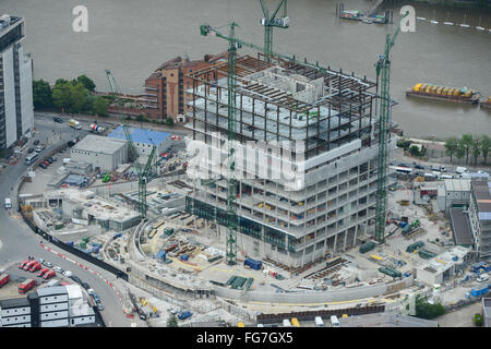 Una veduta aerea che mostra la costruzione della nuova ambasciata degli Stati Uniti a Nine Elms, Londra Foto Stock