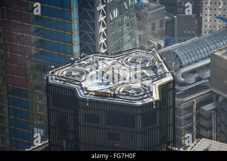 Una veduta aerea della sommità della torre 42 nella città di Londra Foto Stock