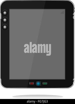 Bianco Tablet PC con vuoto nella schermata grigia Foto Stock
