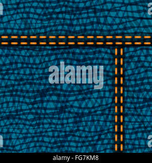 Indossato blue jeans denim texture di sfondo vettoriale Foto Stock