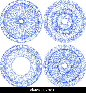 Elemento arabescato per uso in certificati, buoni o riconoscimenti Foto Stock