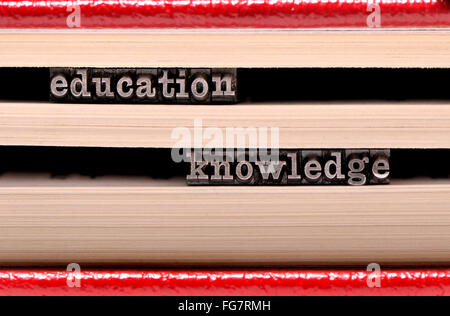 I caratteri di stampa in rilievo l'ortografia di istruzione / conoscenza Foto Stock