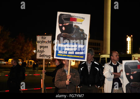 Richiedente asilo Demo in Berlin Foto Stock