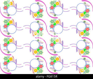 Tradizionali modelli senza giunture con geometrica e la natura dei temi Foto Stock