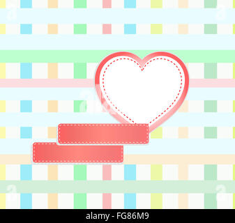 Scheda romantica con sfondo di mosaico e amore cuore Foto Stock