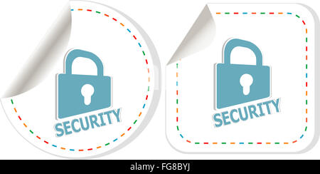 Adesivo lucchetto icona set. ultimate concetto di sicurezza Foto Stock