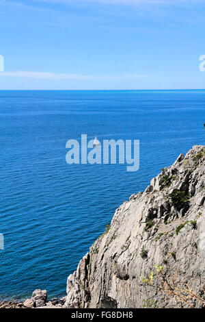 Geografia / viaggi, Italia Friuli, paesaggi, sentiero Rilke tra Sistiana e Duino, vista dalla costa ripida verso il mare, Additional-Rights-Clearance-Info-Not-Available Foto Stock