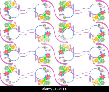 Tradizionali modelli senza giunture con geometrica e la natura dei temi Foto Stock