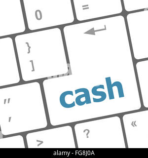Pulsante contanti sulla tastiera del computer che mostra il concetto di business Foto Stock