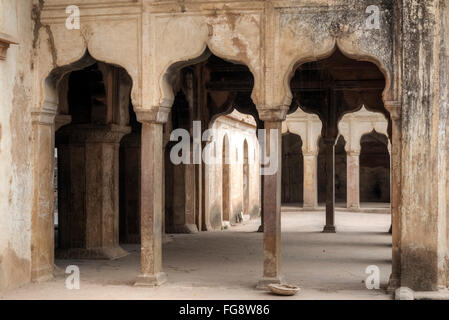 Orchha Fort, Raja Mahal, Orccha, Madhya Pradesh, India, Asia del Sud Foto Stock