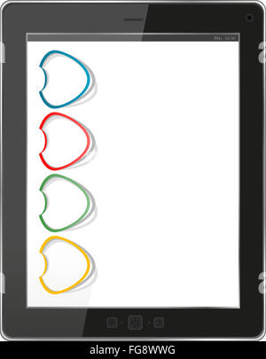 Una parola vuota bolla su tablet pc screen. Concetto aziendale Foto Stock