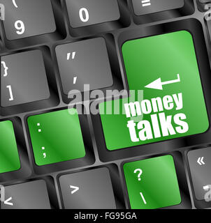 Concetto di commercializzazione: la tastiera del computer con word Money talks Foto Stock