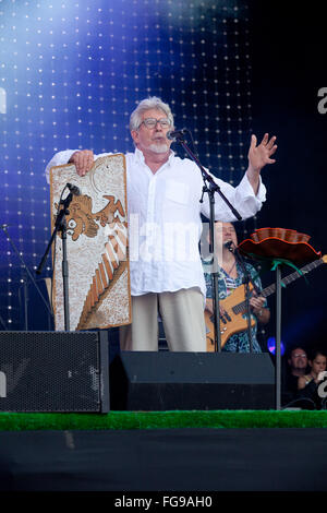 Rolf Harris sullo stadio di Jazz, il festival di Glastonbury 2009, Somerset, Inghilterra, Regno Unito. Foto Stock