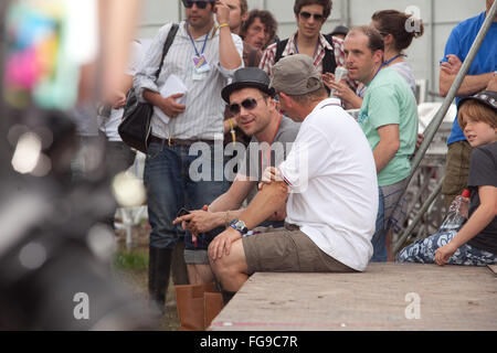 Damon Albarn backstage al Glastonbury festival 2009, Somerset, Inghilterra, Regno Unito. Foto Stock