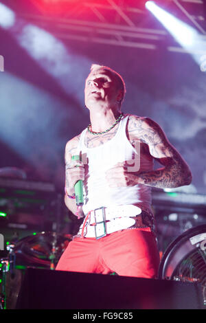 Keith Flint in il prodigio di eseguire sull'altro stadio al Glastonbury Festival 2009, Somerset, Inghilterra, Regno Unito. Foto Stock