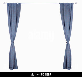 Blu tende orizzontali in piazza composizione isolata su sfondo bianco Foto Stock