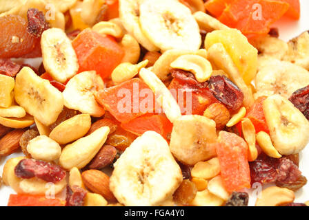 Fruttato organico Trail Mix come una gustosa sfondo Foto Stock