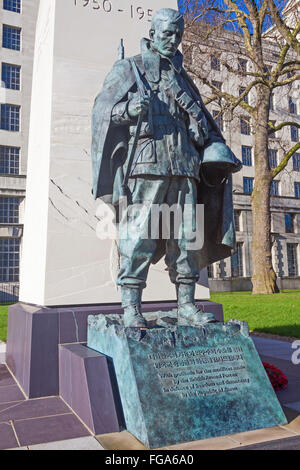 London, Westminster Korean War Memorial in The Whitehall estensione del Victoria Embankment Gardens Foto Stock