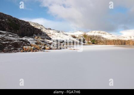 Ceannabeinne beach, Scozia - Gennaio 2015 Foto Stock