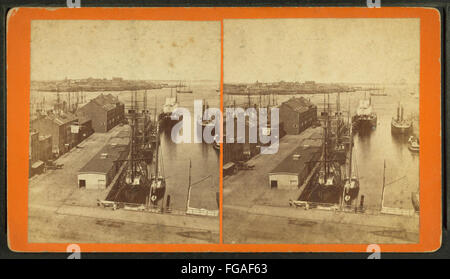 Long Wharf, da Robert N. Dennis raccolta di vista stereoscopica Foto Stock