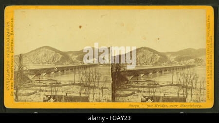 Una fotografia di William T. Purviance che cattura il ponte Susquehanna vicino ad Harrisburg, mostrando la sua architettura e l'ambiente circostante. Foto Stock