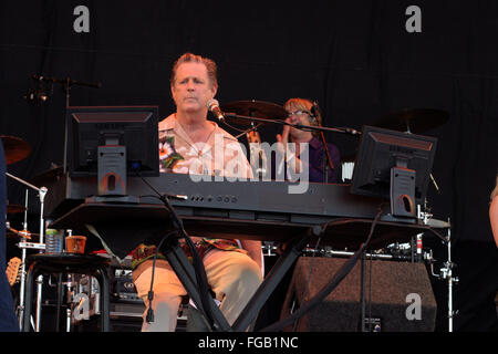 Brian Wilson, fase della piramide , Glastonbury Festival 2005, Somerset, Inghilterra, Regno Unito. Foto Stock