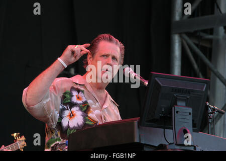 Brian Wilson, fase della piramide , Glastonbury Festival 2005, Somerset, Inghilterra, Regno Unito. Foto Stock