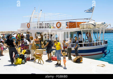 Griechenland, Kreta, Ankunft im Hafen auf der Insel Gavdos Foto Stock