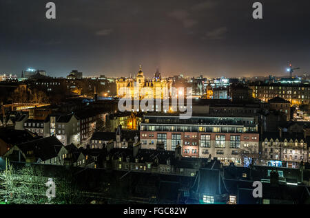 Vista aerea dal Castello di Edimburgo, in Scozia nel Regno Unito Foto Stock