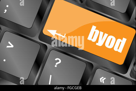 Byod tasto della tastiera di un computer notebook Foto Stock