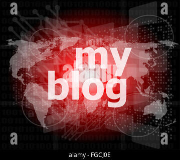 Il mio blog - verde sfondo digitale - Global internet concept Foto Stock